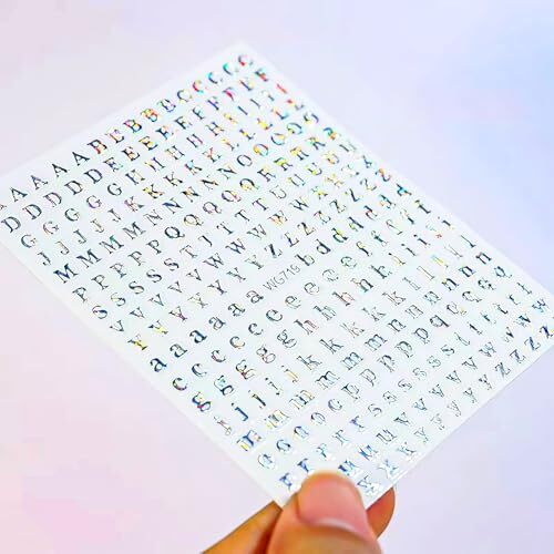 Letter Nail Stickers for Nail Art，English Alphabet Nail Decals Self-Adhesive