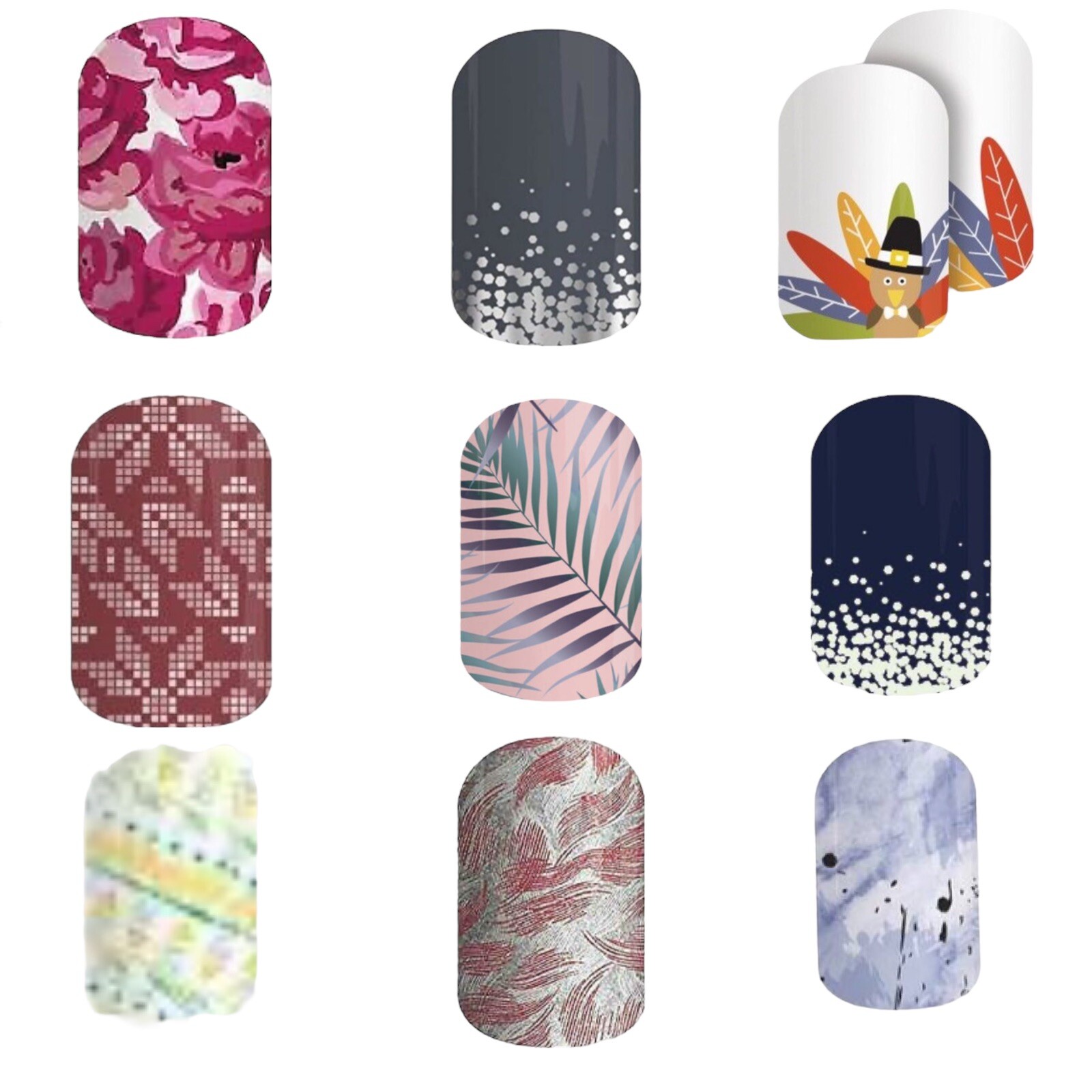 Jamberry Nail Wrap Full Sheet 18 Sticker Per Sheet-Current & Retired 50+ Designs