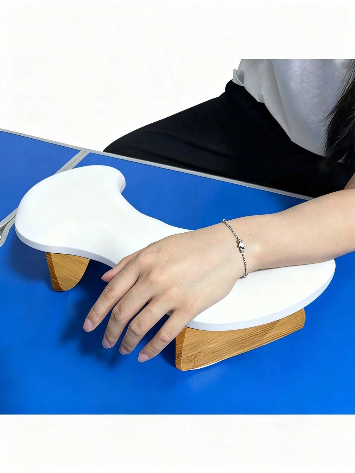 Butterfly Nail Arm Rest Pillow PU Leather Manicure Hand Cushion White