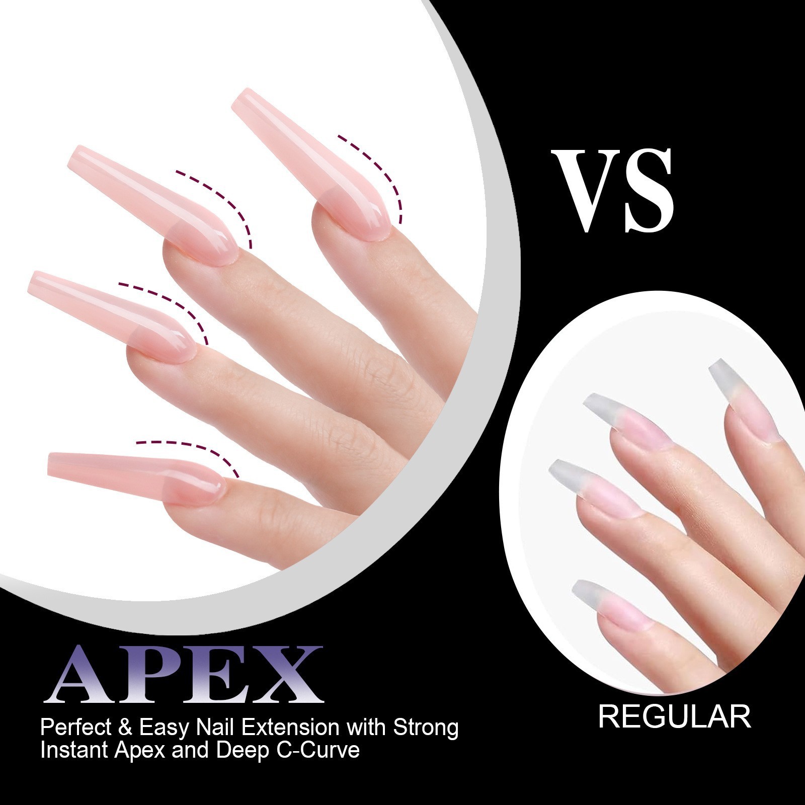 256pcs/Box Soft Gel Nail Tips Nail Extensions ~ Coffin Almond Square Oval Shape