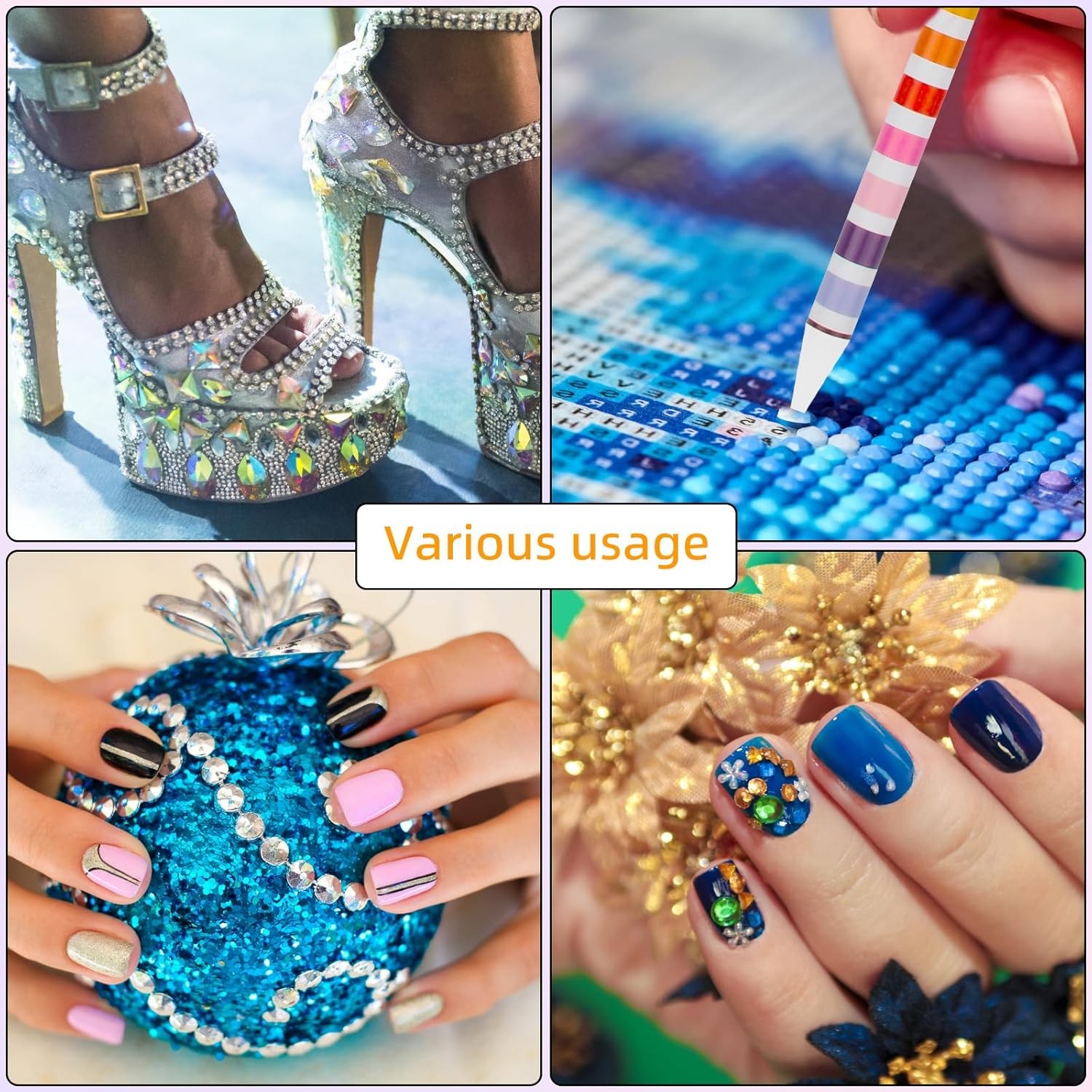 17-Pcs Rhinestone Picker Wax Pencils Set with Trays & Sharpener for Diamond Art