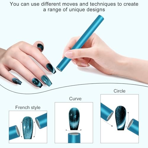 Professional Double-head Magnet Stick Wand, Upgrade Strong Nail Blue- 4.72 inch