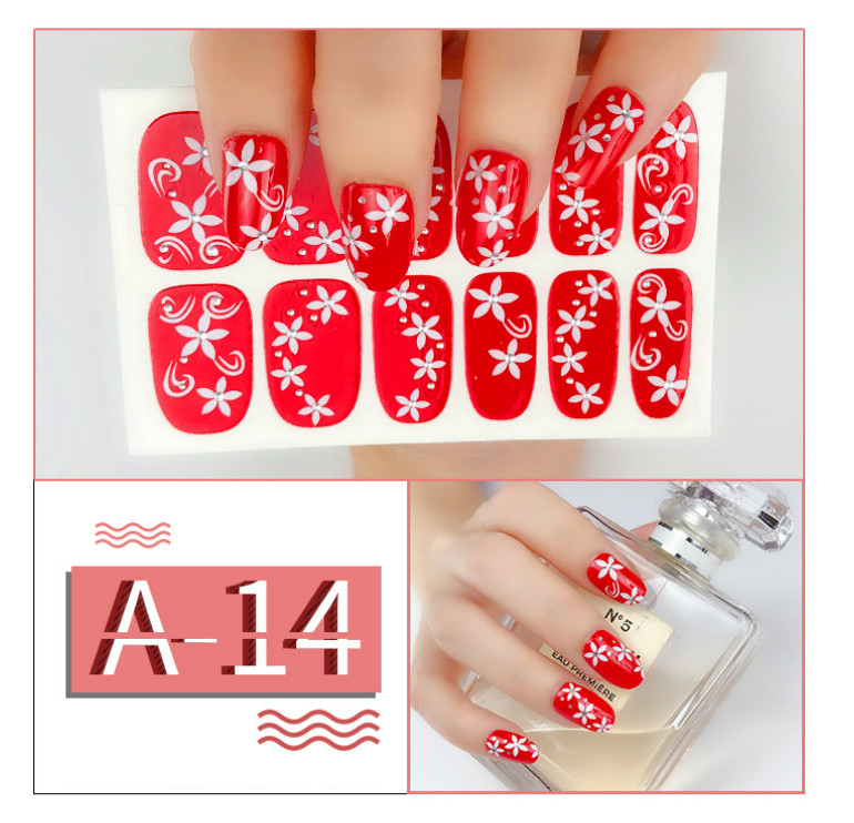 Full Size Flower Daisy Nail Wrap Polish Manicure Art Self Sticker Decors NS21