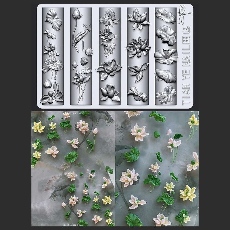 1Pcs Lotus Flower 3D Silicone Mold Lily Of The Valley Nail Art Decoration Nail