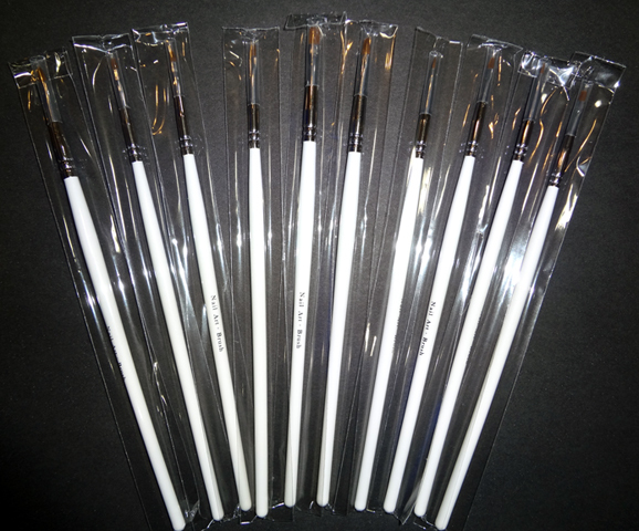 10pc Nail Art French Brush Perfect for Shaping French Manicure Thin Brushes