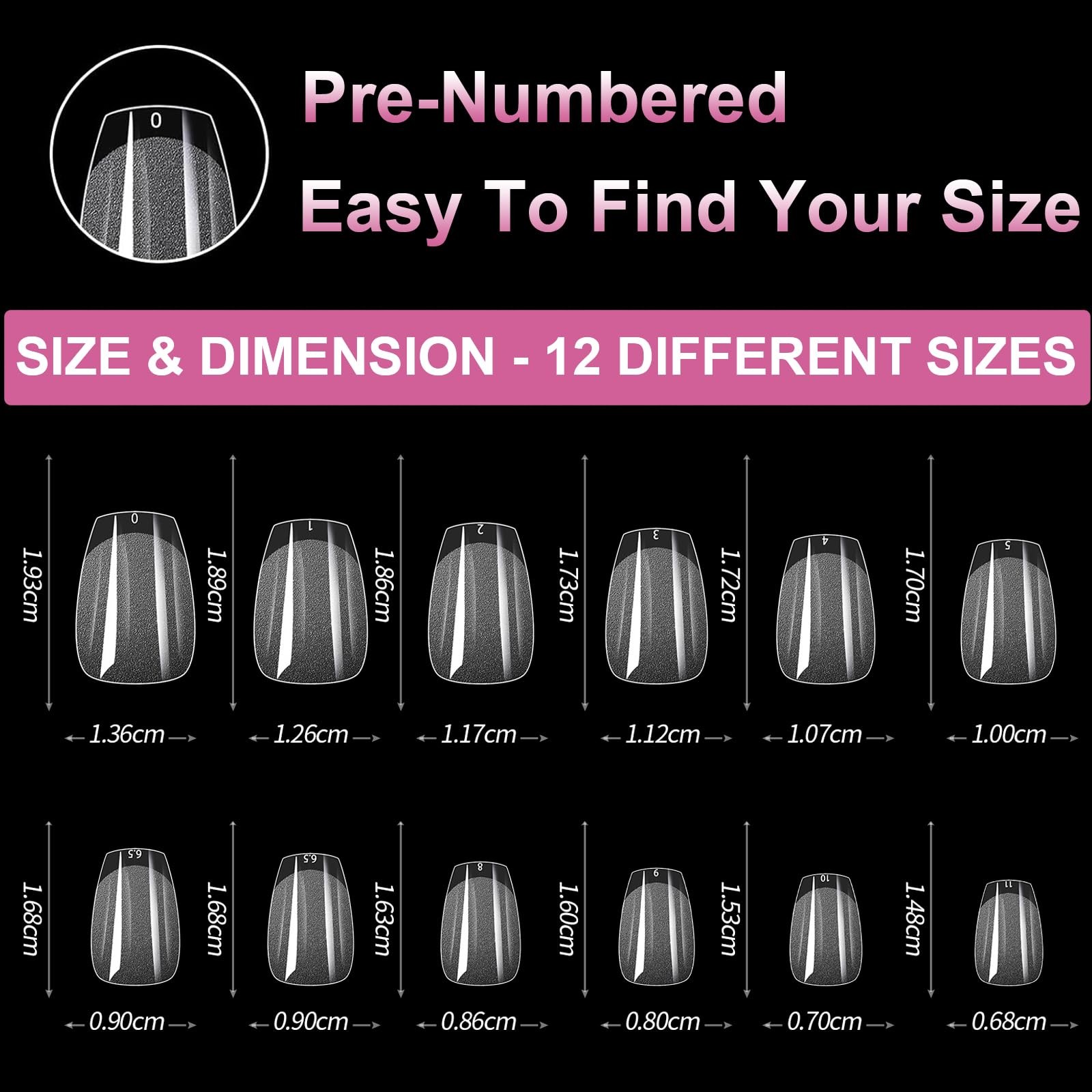 BlueZOO Extra Short Coffin Fake Nails Soft Gel Nail Tips, Short, Clear