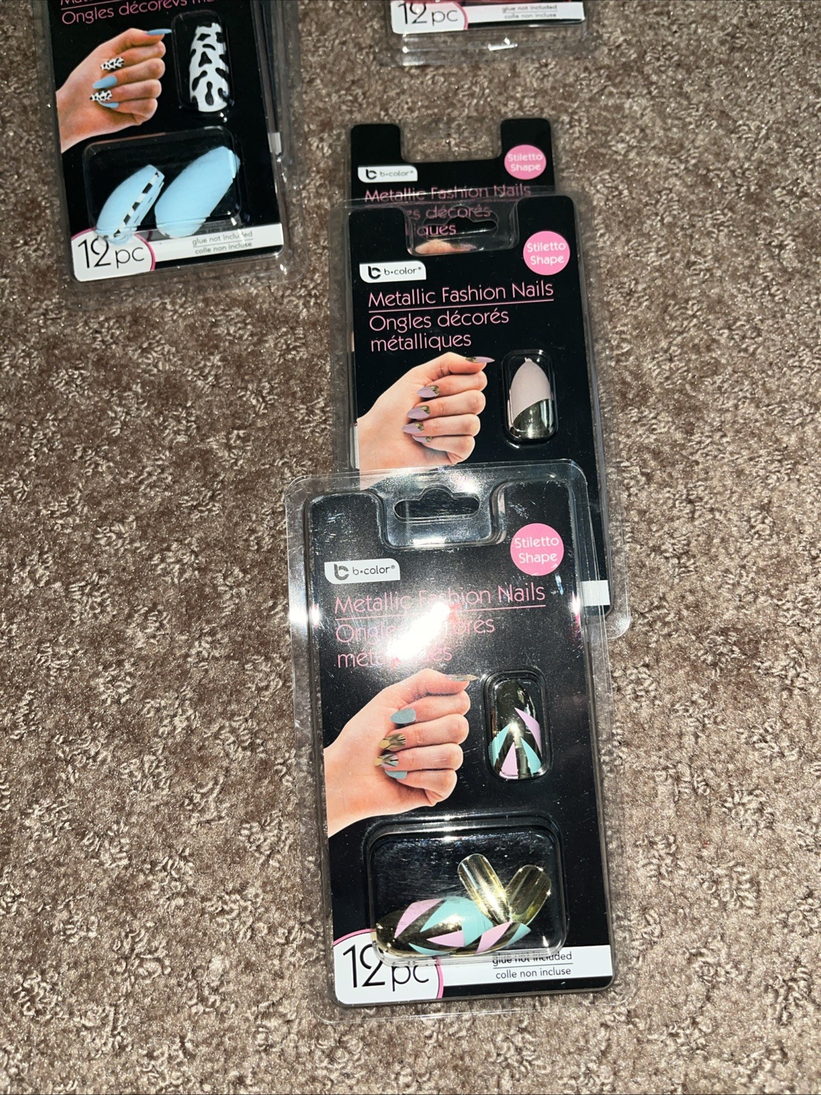 Artificial Nails B-color Multicolor Assorted Glue Not Included 36 Packs Of 12.
