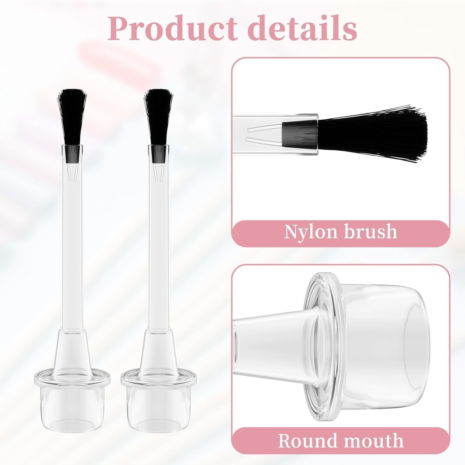 50PCS Disposable Nail Polish Replacement Brushes with Handle for Nail Art