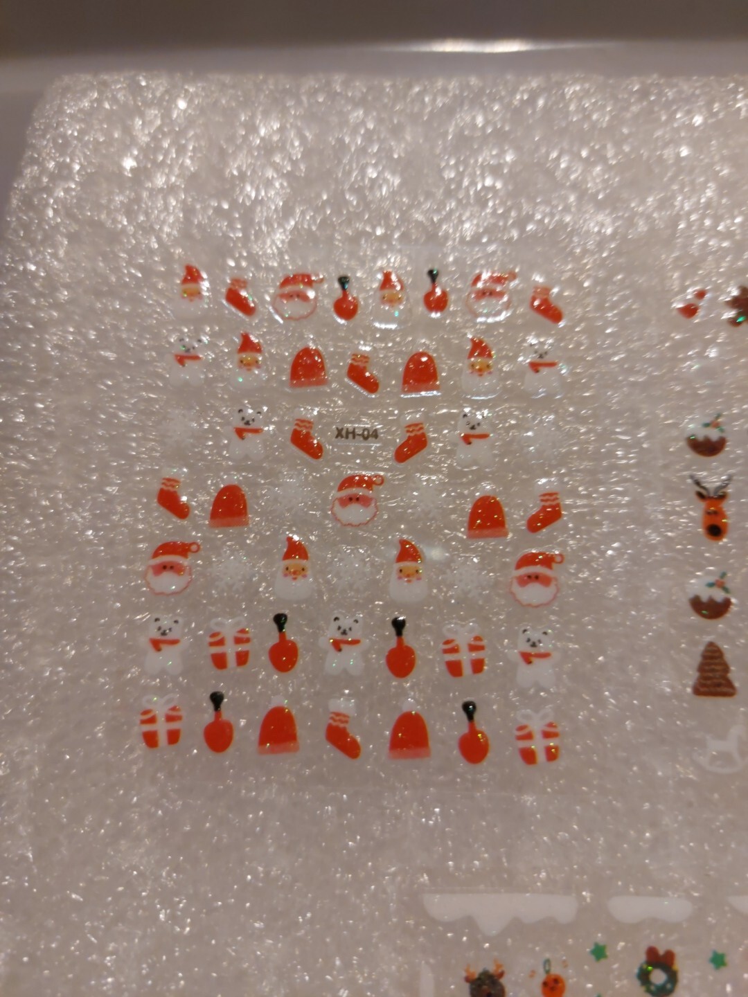 3 X Small Sheets Of Christmas Nail Art Stickers (Dn179) New