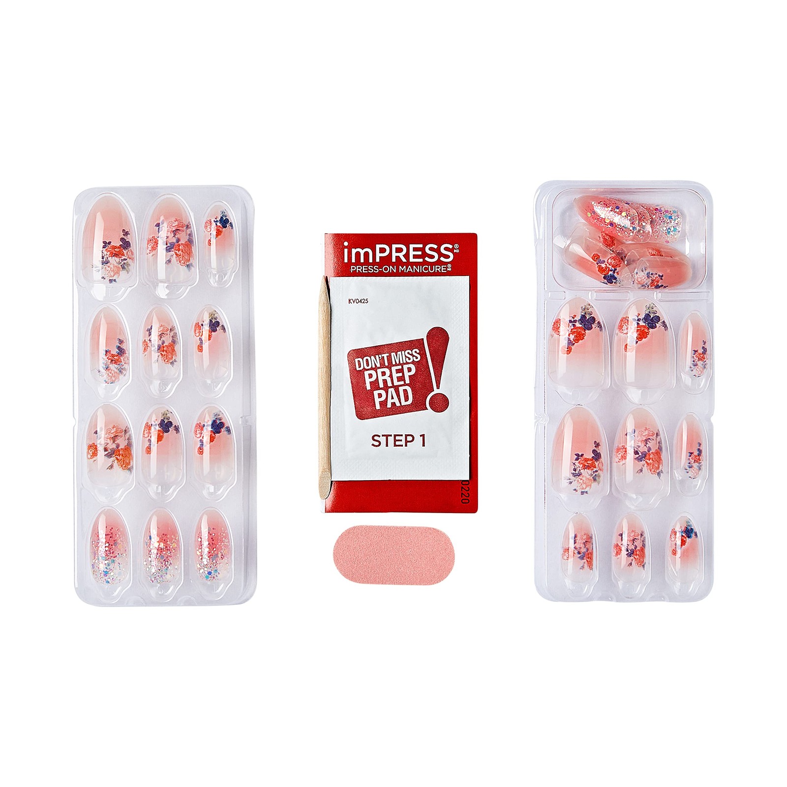 KISS LoveShackFancy x imPRESS Press-On Manicure Limited Edition, Medium, Pink