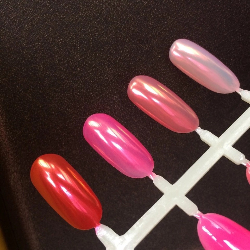 AURORA CANDY PINK Chrome Unicorn Nail Powder Mermaid AB MIRROR Effect RAINBOW