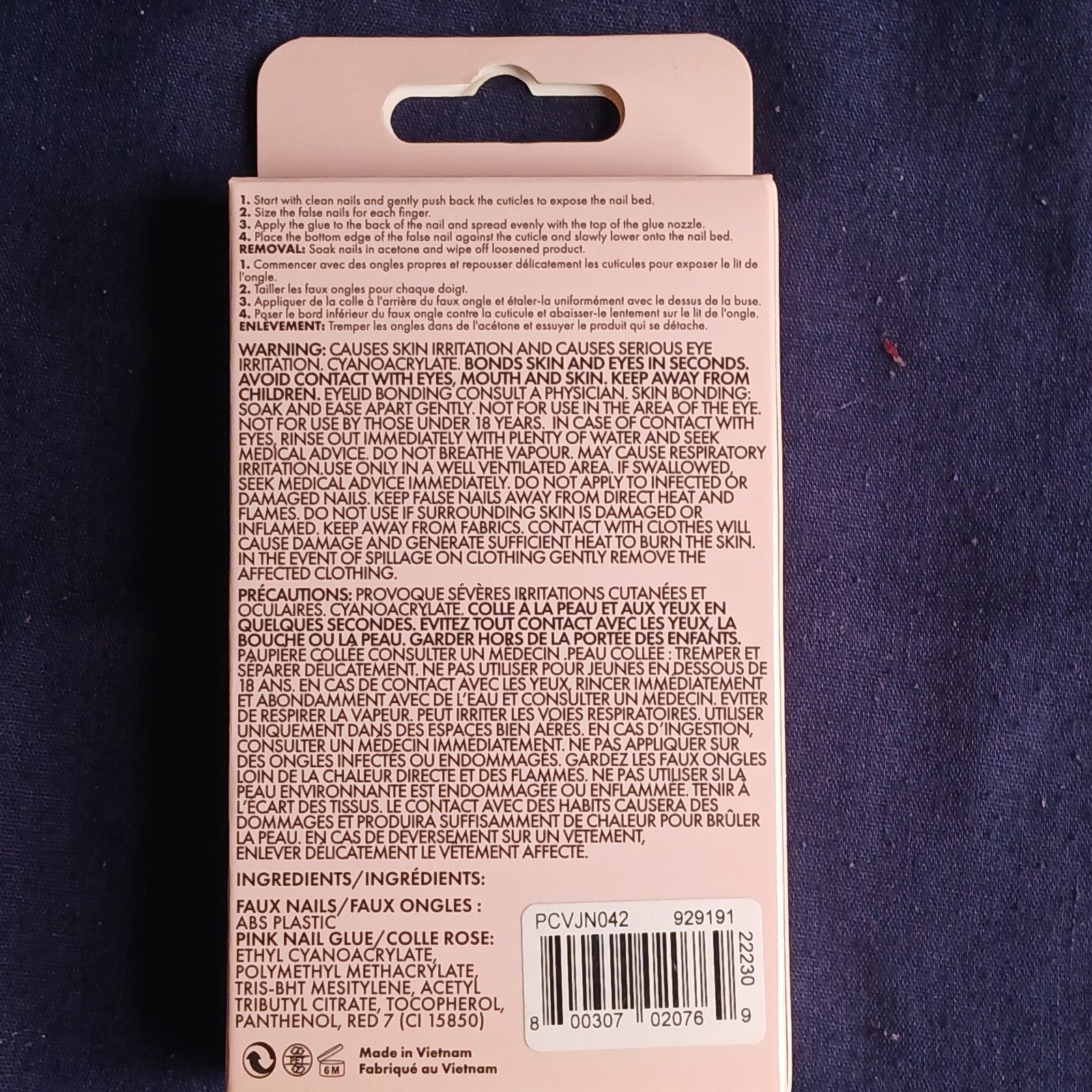 Iridescent Press-On Nails – Pink and White NEW In Box Bachelerette Unbranded