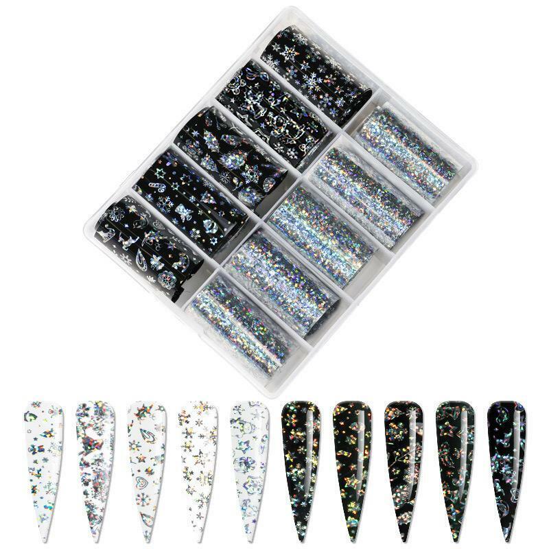 Nail Foil Transfer Decals – New – Black & White Winter – Transfer Foils
