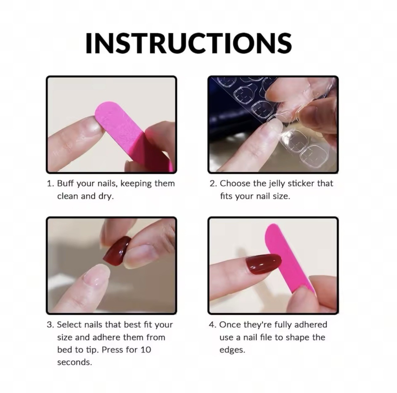 Oval Press-On Nails Multicolor Shiny Star Theme, Pre-Designed Self-Adhesive