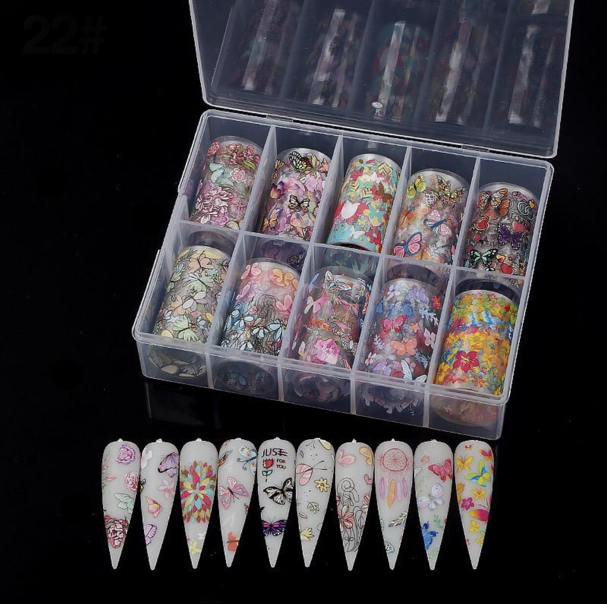 Nail Foil Transfer Decals – New – Butterfly – Transfer Foils – B25