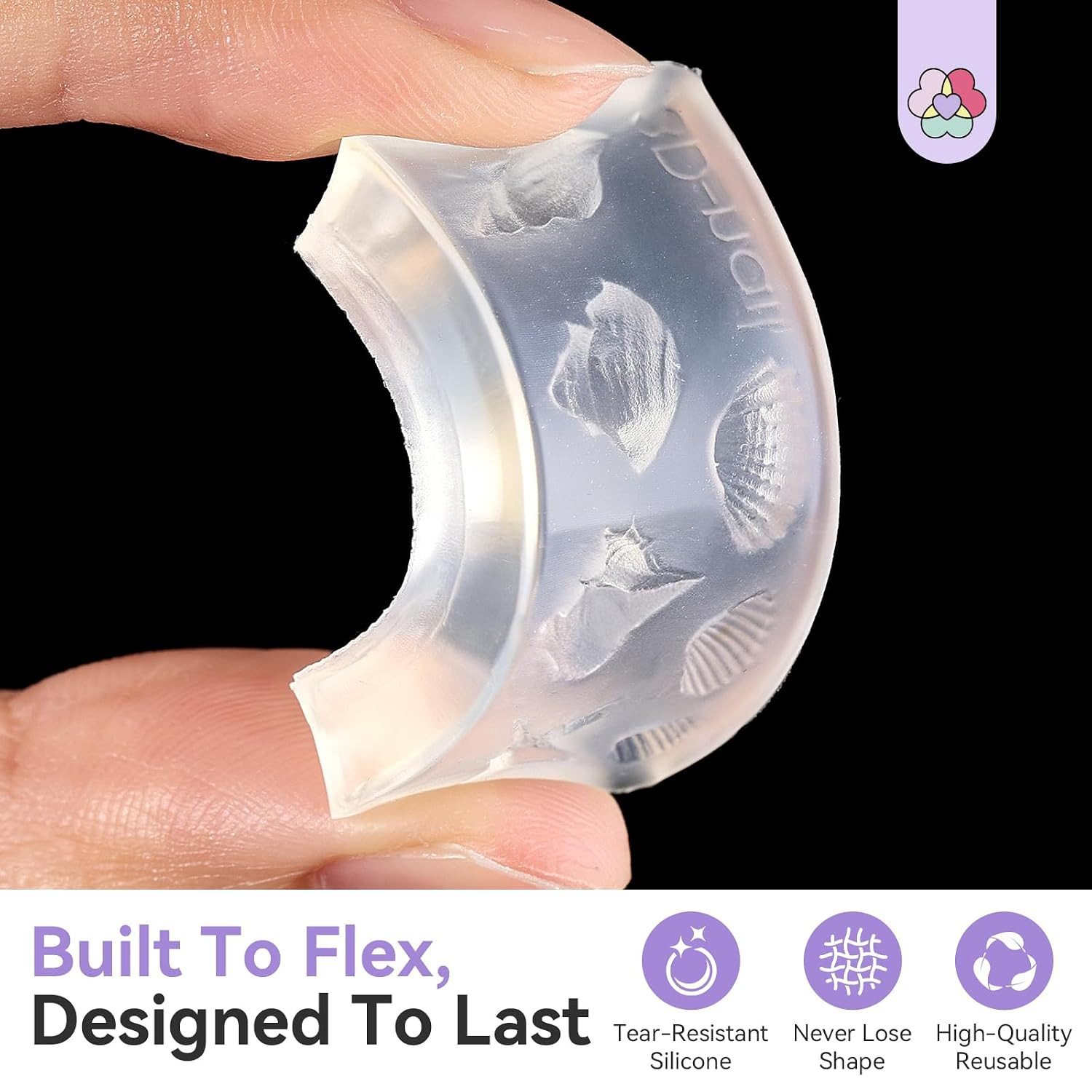 Reusable 3D Silicone Nail Art Molds Set, 5PCS | Instant Designs in 3 Minutes, No