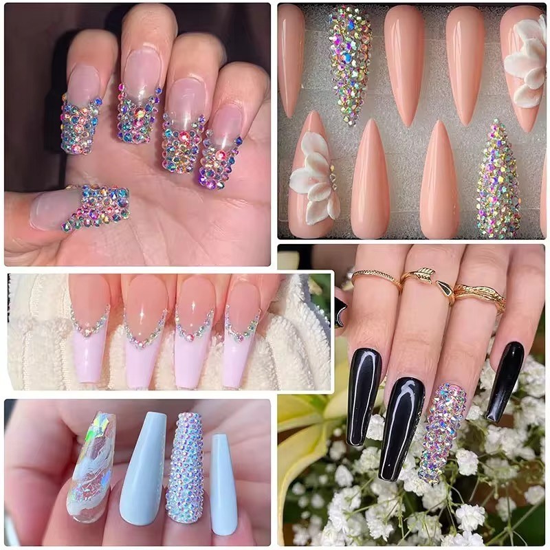 Nail Mini Crystal Rhinestones Clear Flat Back Hotfix Stones DIY Decoration 1mm