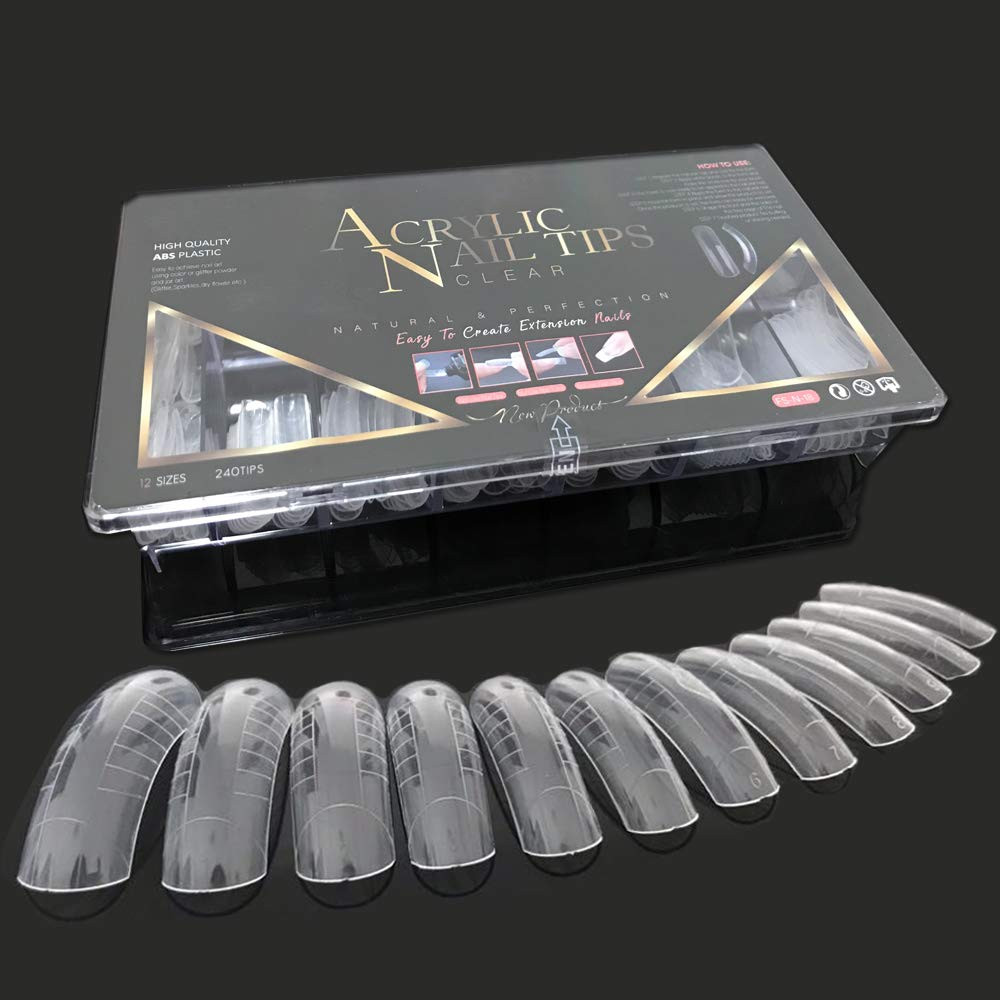 240PCS Dual Forms Nail Mold for Poly Gel UV Gel 12 Size with Scale
