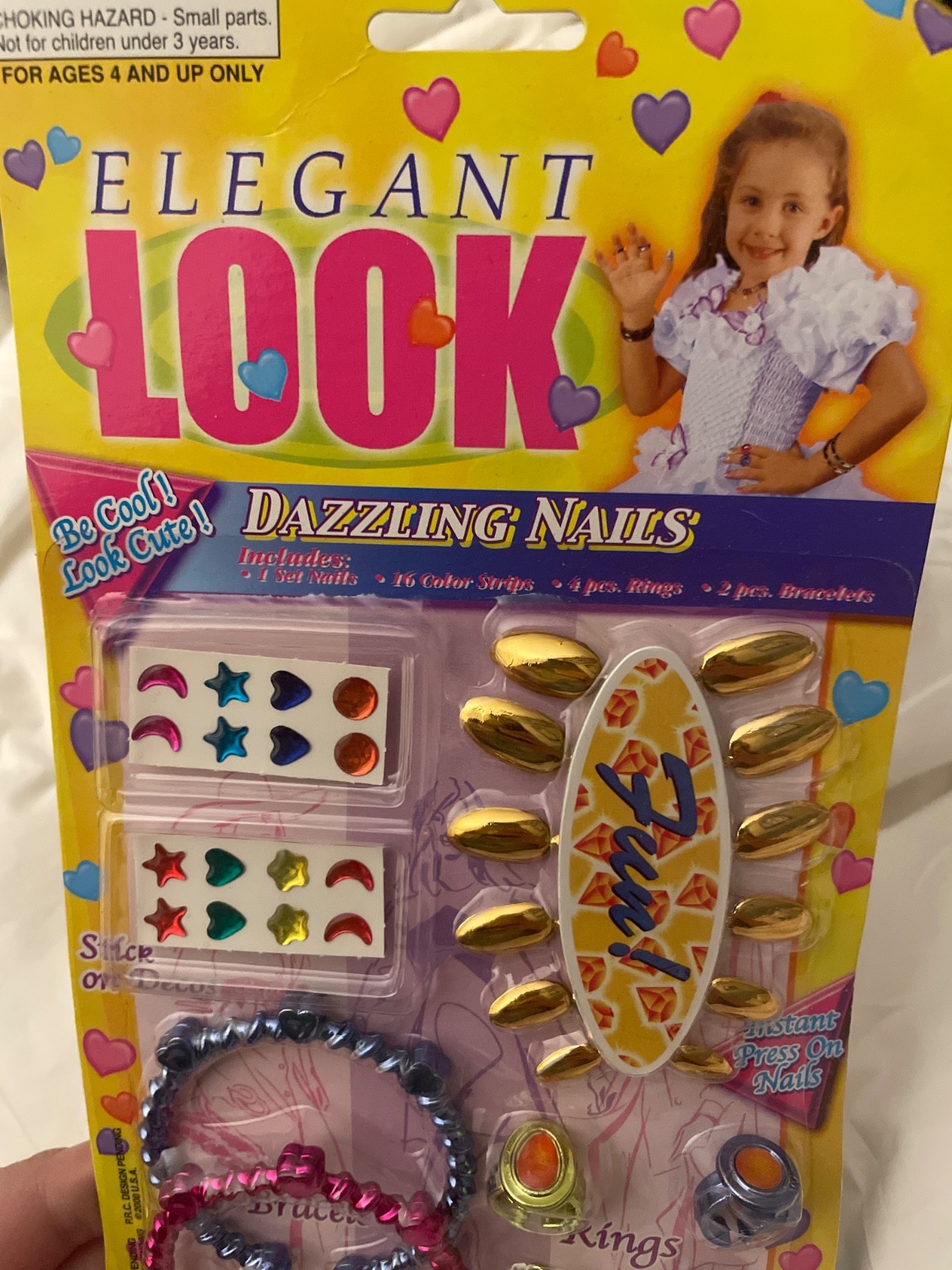 Elegant Look Dazzling Nails (press on) and Jewelry NEW 90s look