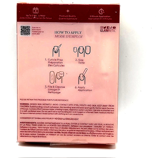 Glamnetic Press-On Nails Super Short Ongles 2 Sets In Box New Sealed Easy To Use