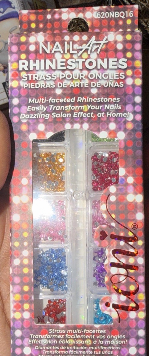 Ioni Nail Art Rhinestones Bundle Multi Faceted Nail Gems DIY Manicure Lot Of 6