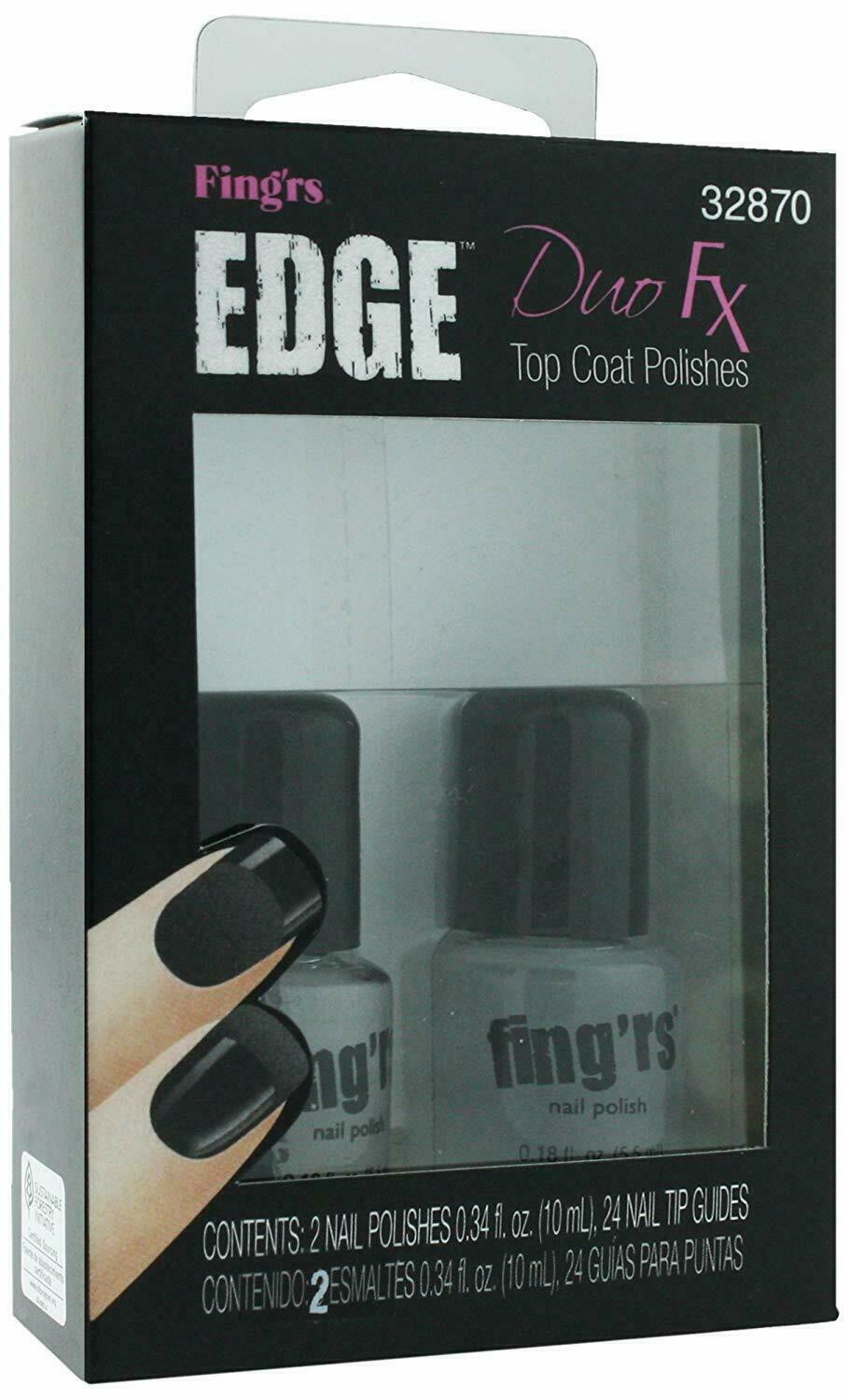 FING’RS EDGE DUO FX TOP COAT POLISHES (32870) MATTE & GLOSSY