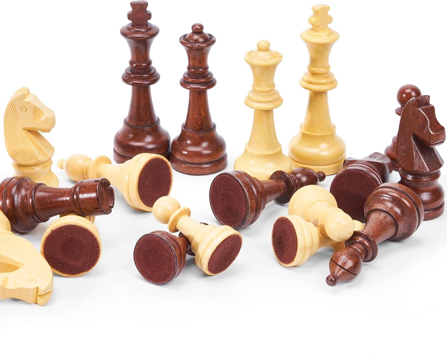 Vamslove Wooden Chess Pieces Large 4.5” King Set of 32 Luxury Staunton Wood…