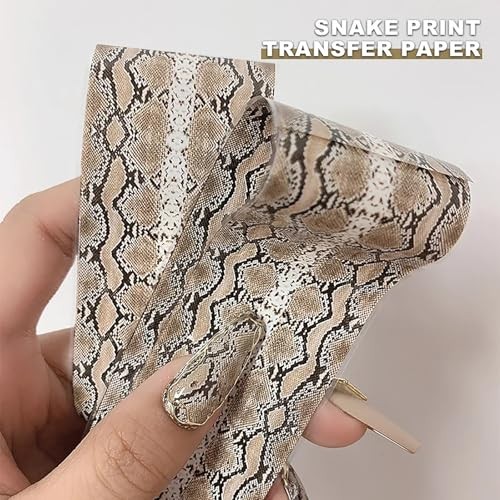 10 Rolls Nail Foil, Lace Flower Snake Print Metallic Foils for Nails Style 1