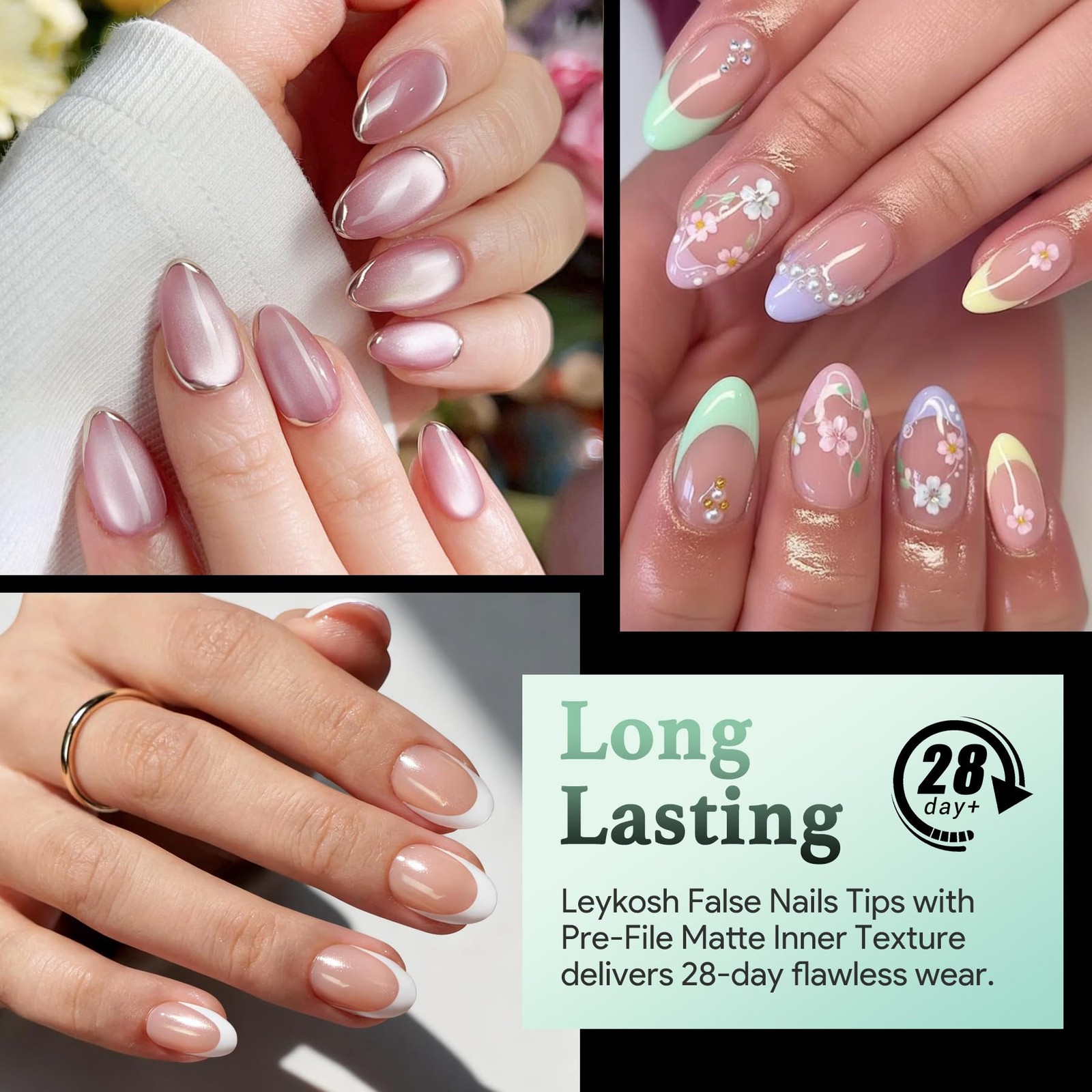 Extra Short Almond Nail Tips – 216pcs Soft Gel Full Cover Fake Nails, 70-Grit…
