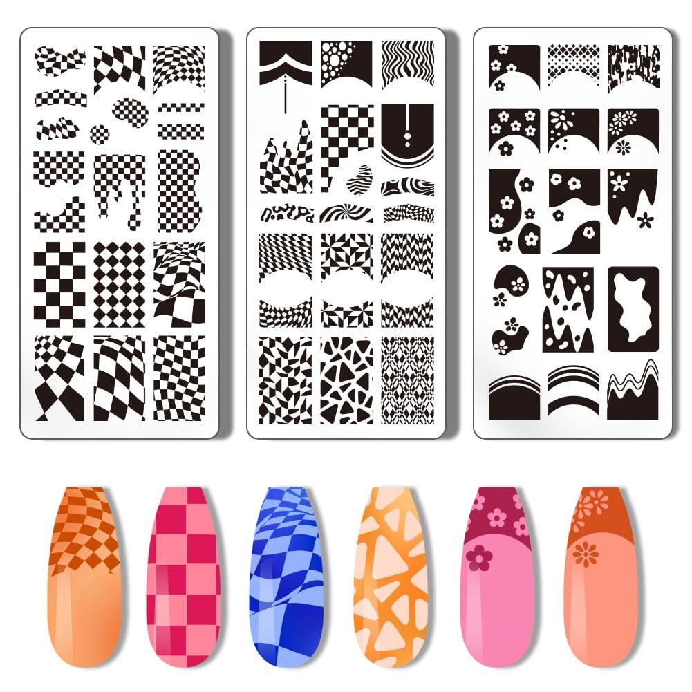 Nail Stamping Template Kit Fingernails Stencil Stamper Scraper Manicure Tool