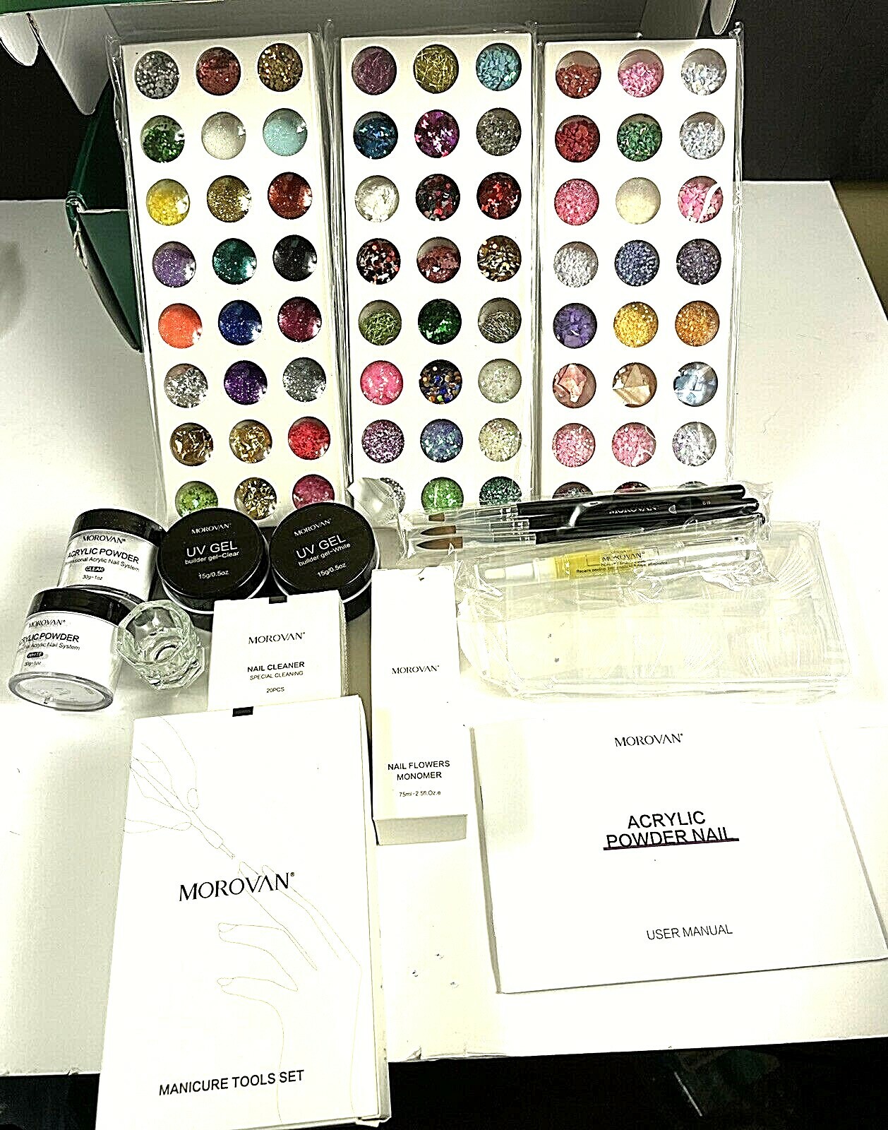 Morovan Acrylic Nail Kit Acrylic Powder Professional Liquid Monomer set with Art