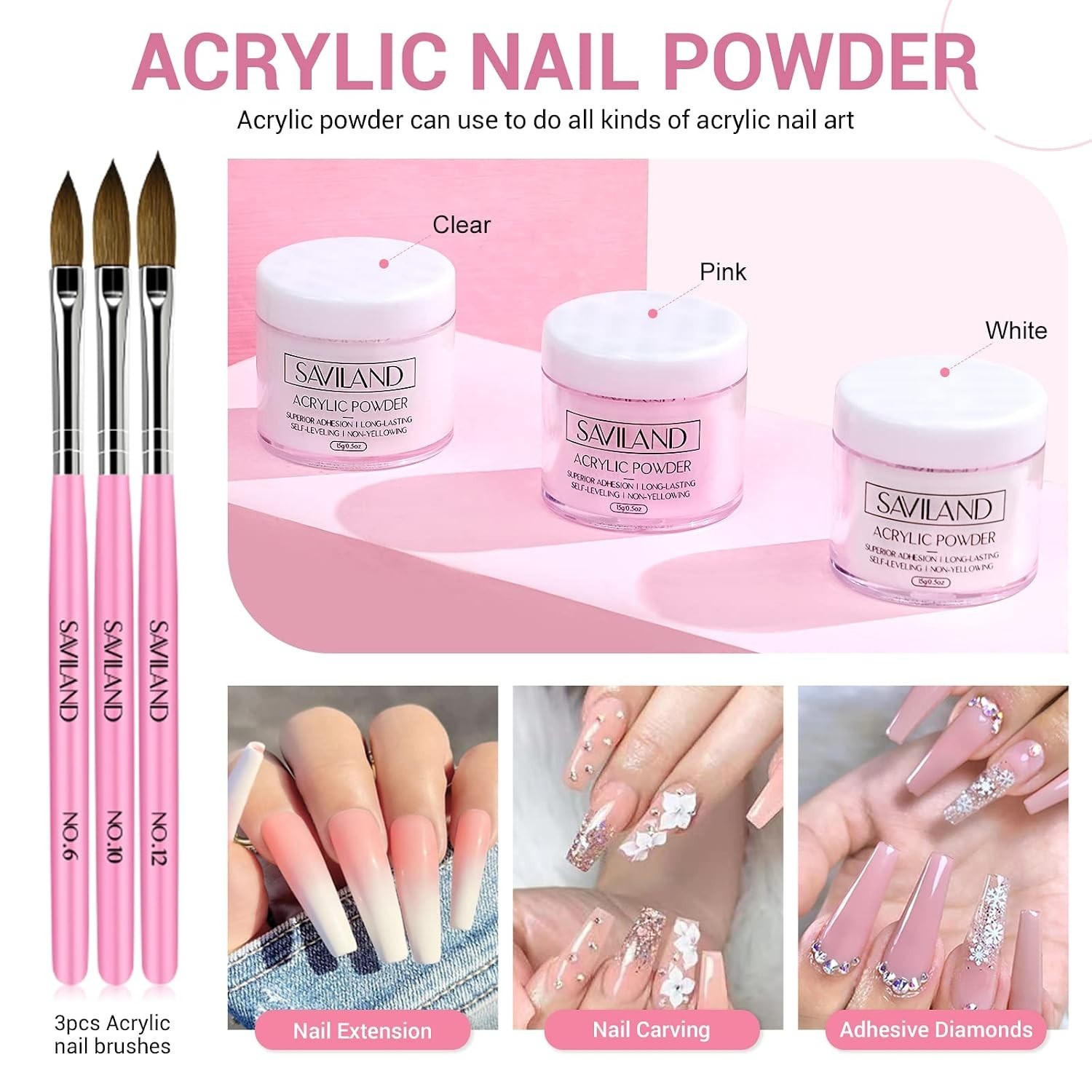 Full Acrylic Nail Kit with Nail Art Accessories