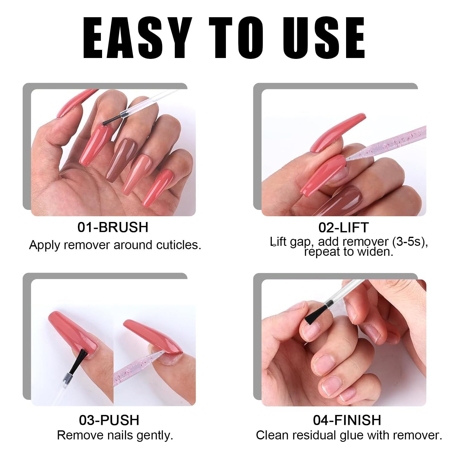 Nail Glue Remover for Press-On Nails, Easy Removal 1 Fl Oz (Pack of 1)