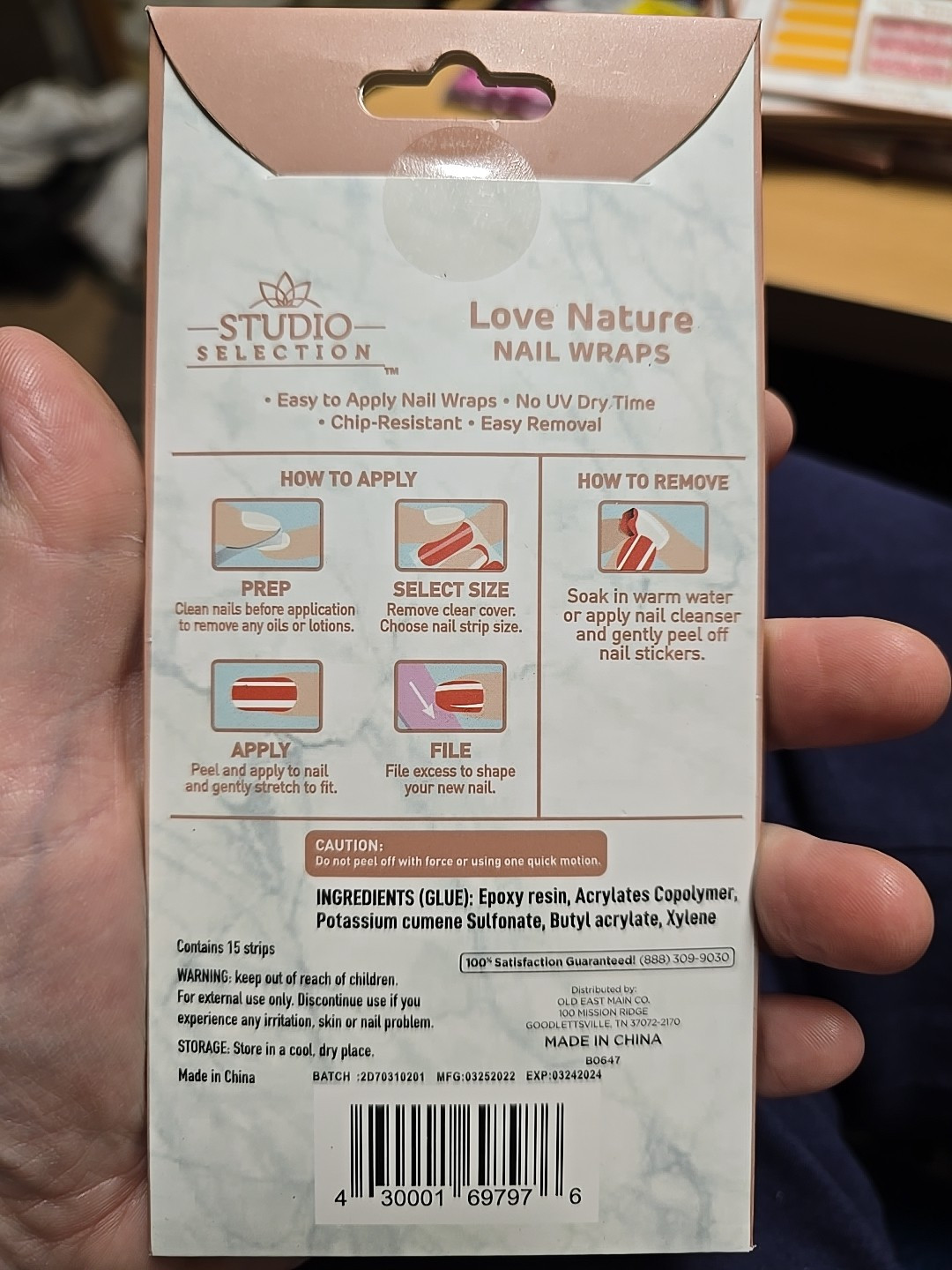 Studio Selection Nail Wraps – Love Nature 15 Double Ended Strips New Sealed
