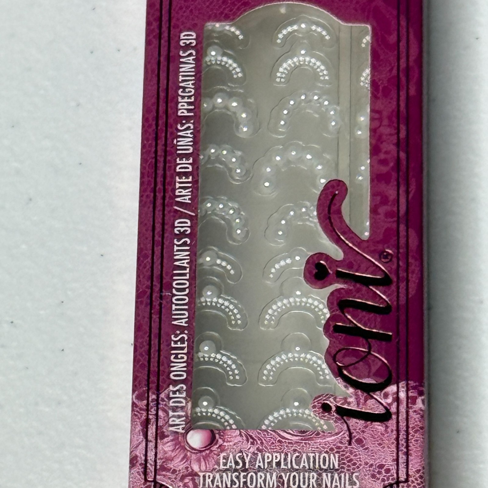 Ioni Veil of Allure 3D Nail Art Stickers Pearl Accent Arches NWT