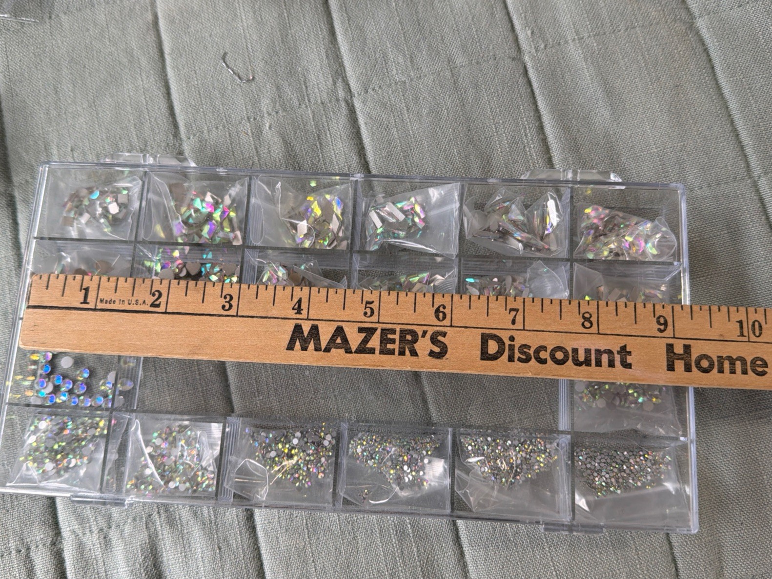 1000PCS Mixed Size Nail Art Rhinestones Flatback Crystal AB Glass Stones Box Kit