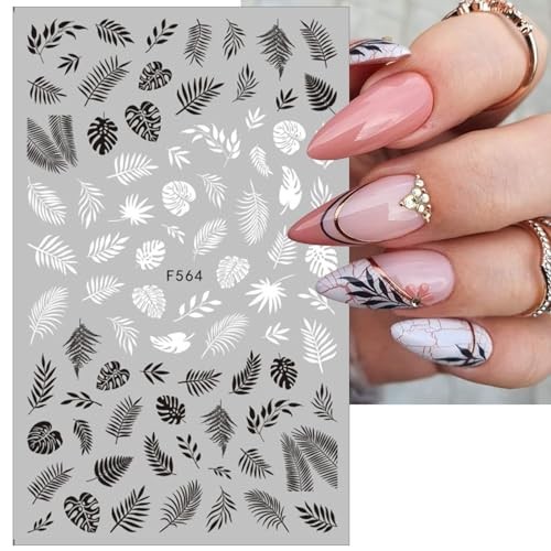 8 Sheets Flower Vintage Vine Nail Stickers, 3D Self-Adhesive Vintage Flower