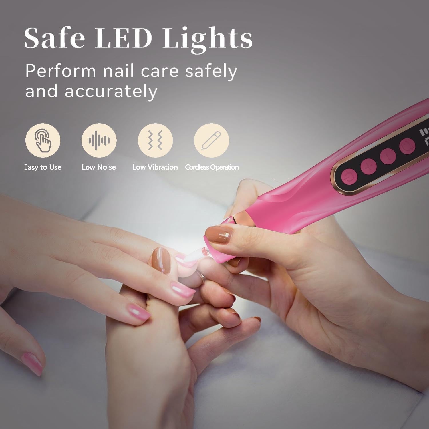 Professional Manicure Pedicure Kit Cordless Electric Nail File Set 6 Speed Co…