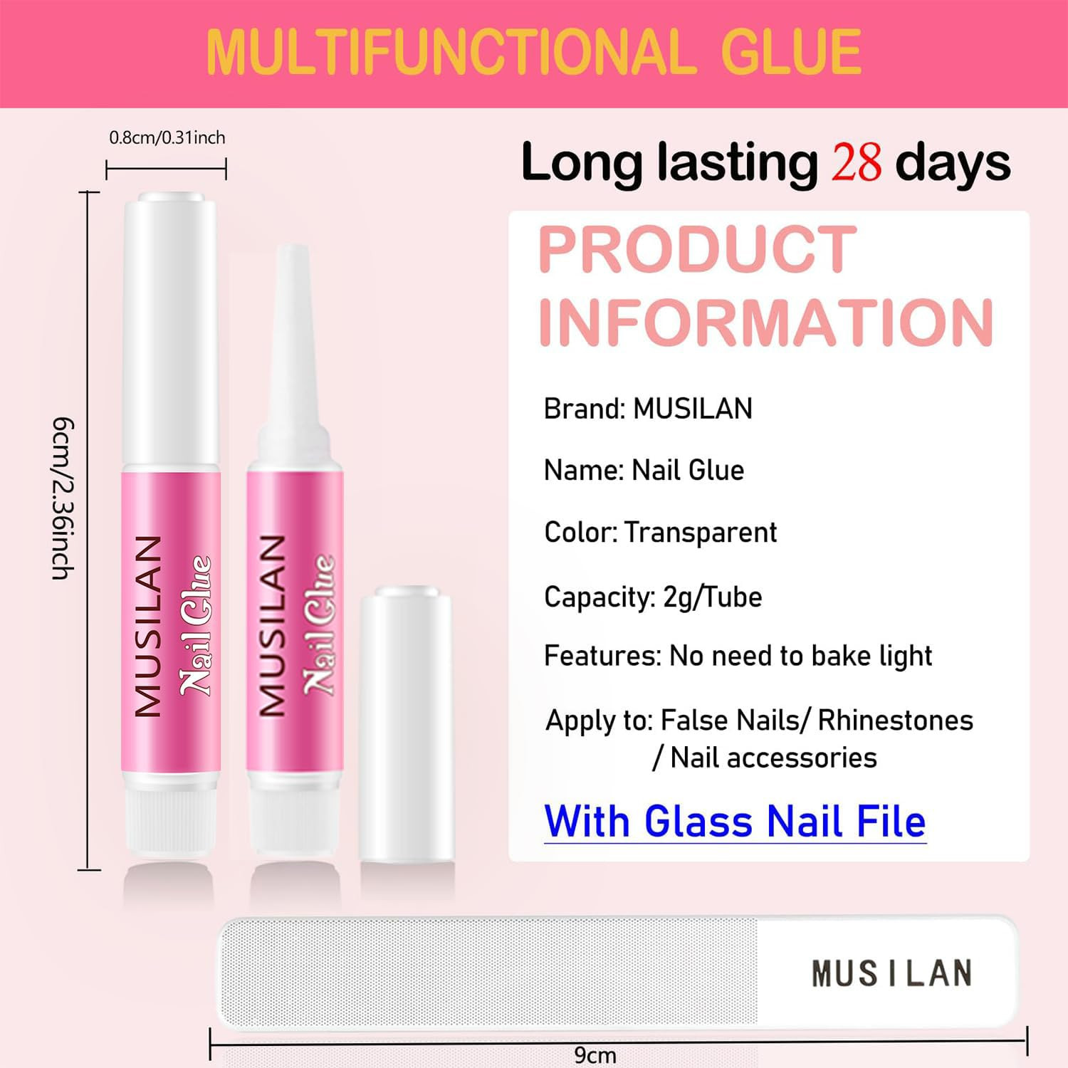Nail Glue,Super Strong & Long-Lasting & Ultra Quick 40PCS Nail Glue for Acrylic