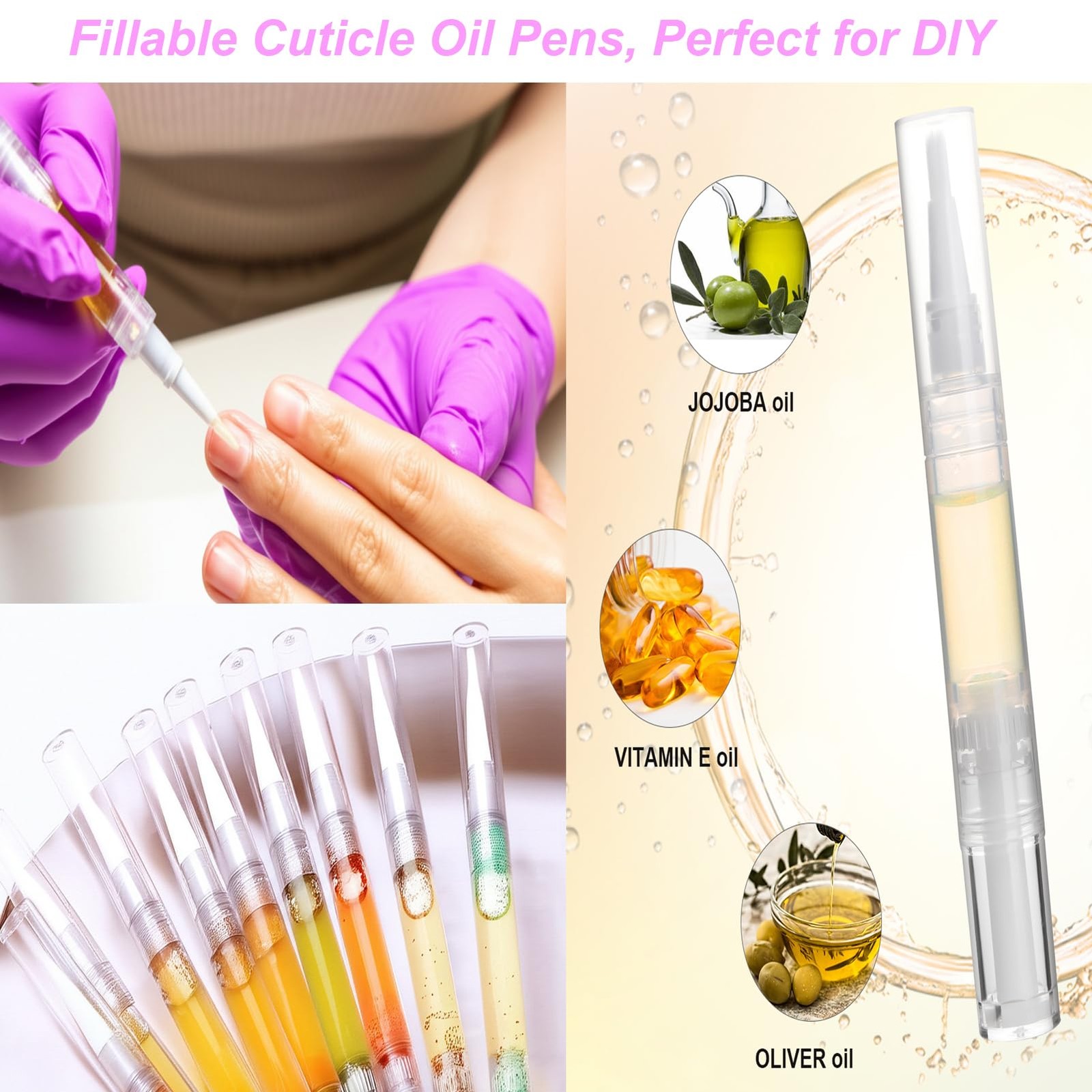 Empty Cuticle Oil Pens, 3ml-12 Pack