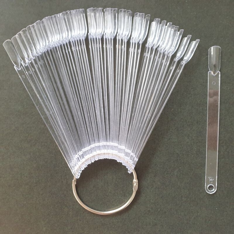 Fake Nail Display Oval Clear 50 pcs. Nail Wheel Polish Practice Sample Swatches