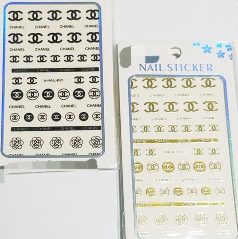 NWT NAIL ART DESIGN SELF-SEAL STICKERS SOLID BLACK N°41!