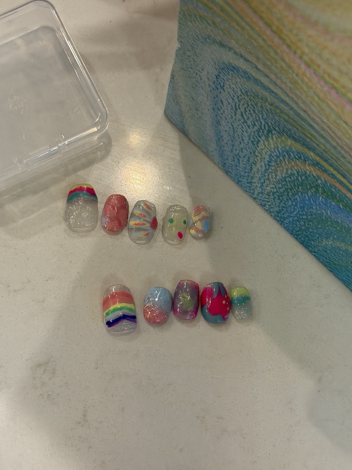 Cute Rainbow Nails 10pei