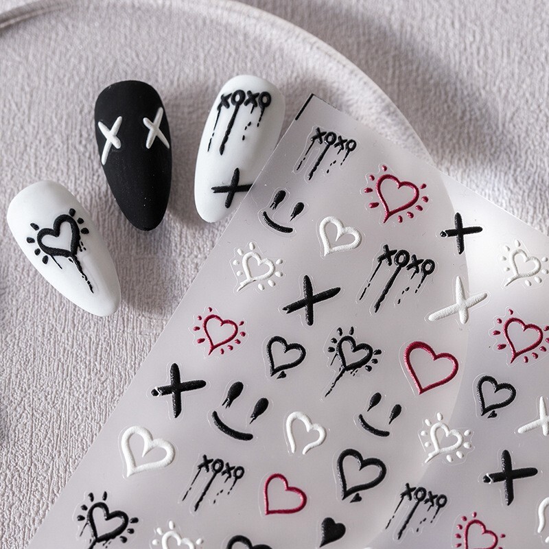 5D Graffiti Nail Decal, Grimace Nail Stickers, Embossing Nail Art (101)