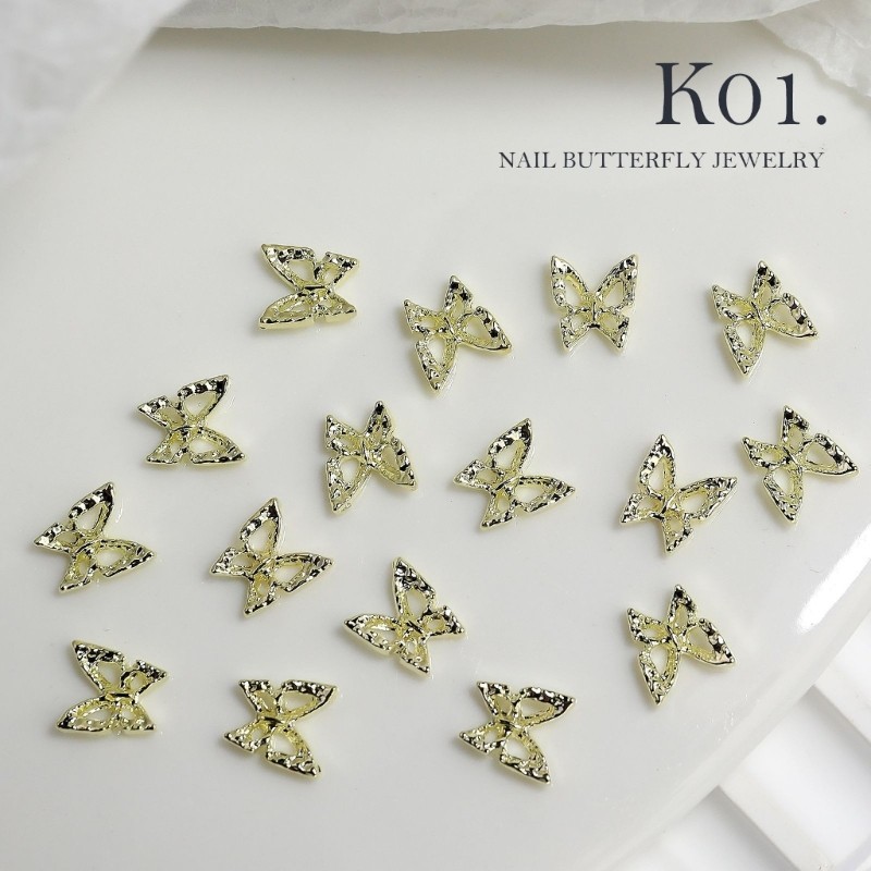 20Pcs Eye Catching 3D Butterfly Bowknot Nail Ornaments Perfect for Any Occasion
