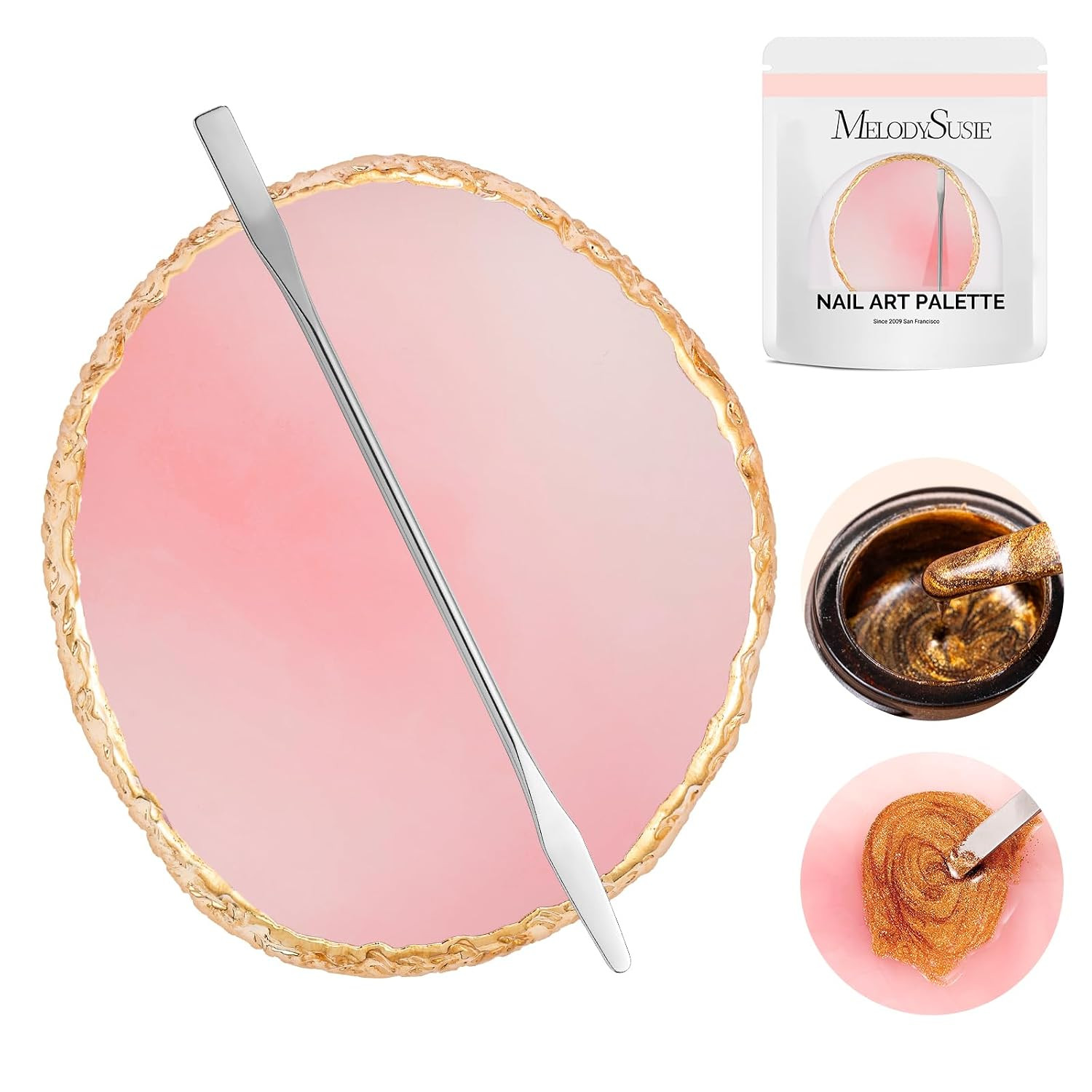 1Pc round Resin Nail Art Palette Color Mixing Board White | Professional Resin P