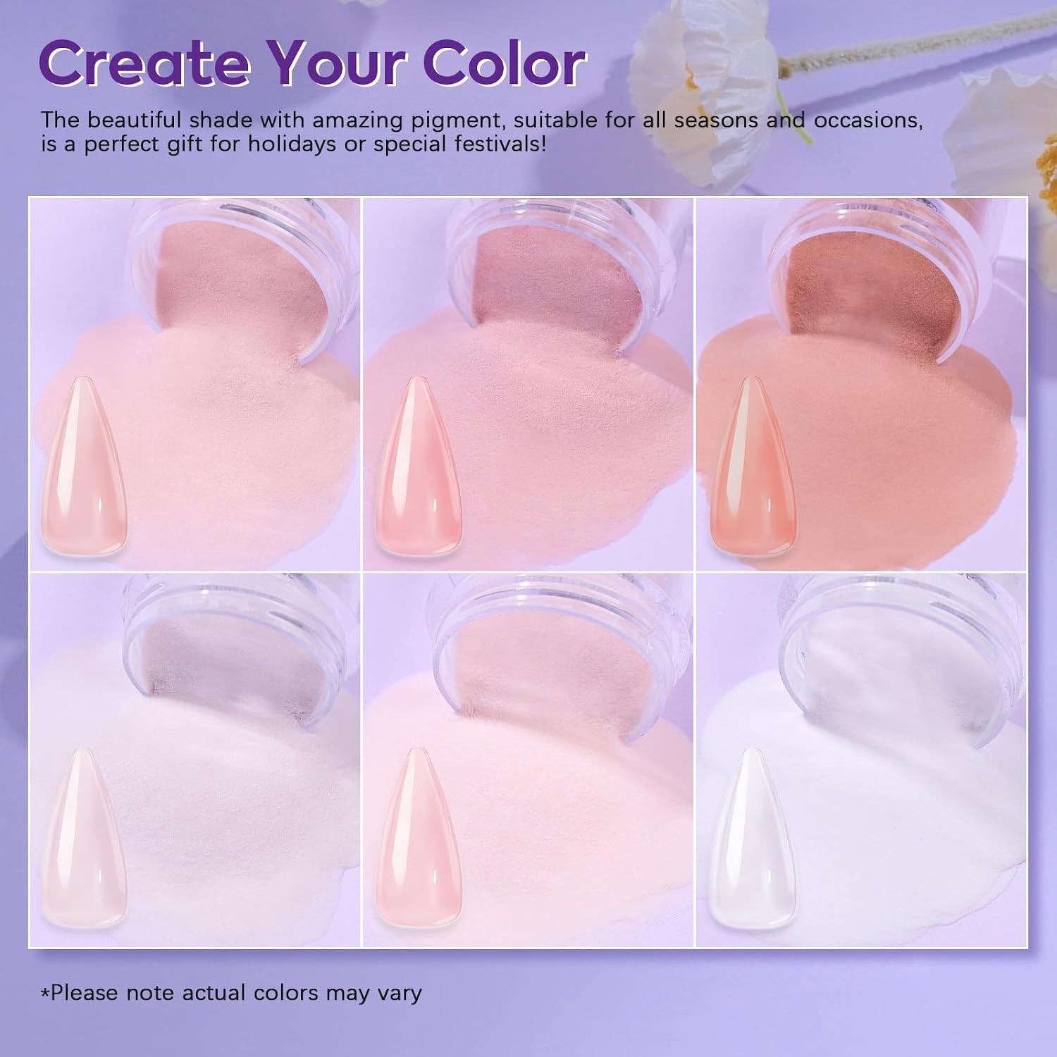 Acrylic Nail Kit for Beginners: 6 Colors Acrylic Powder and Liquid Starter Se…