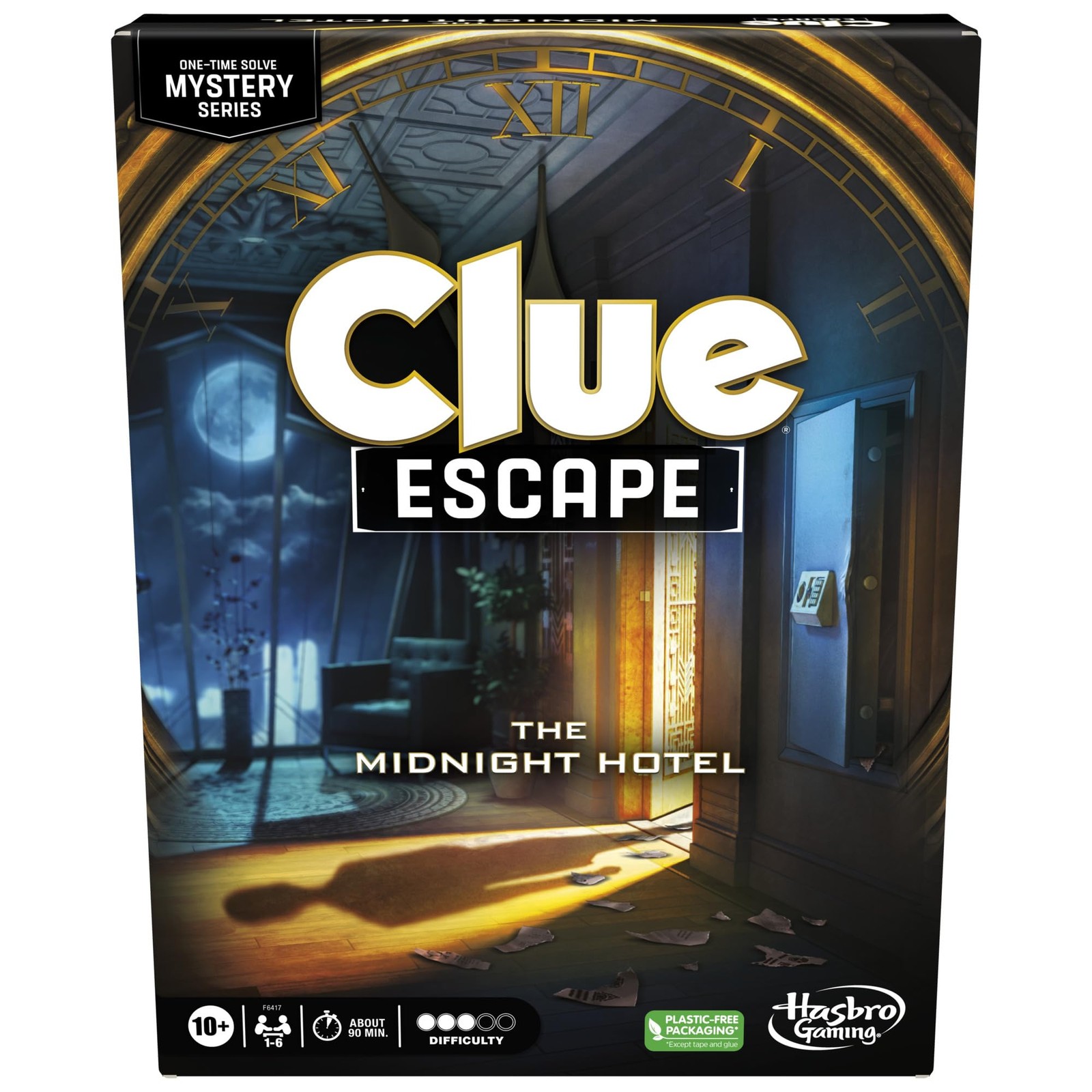 Clue Escape: The Midnight Hotel Board Game, 133.5 cubic inches, Black