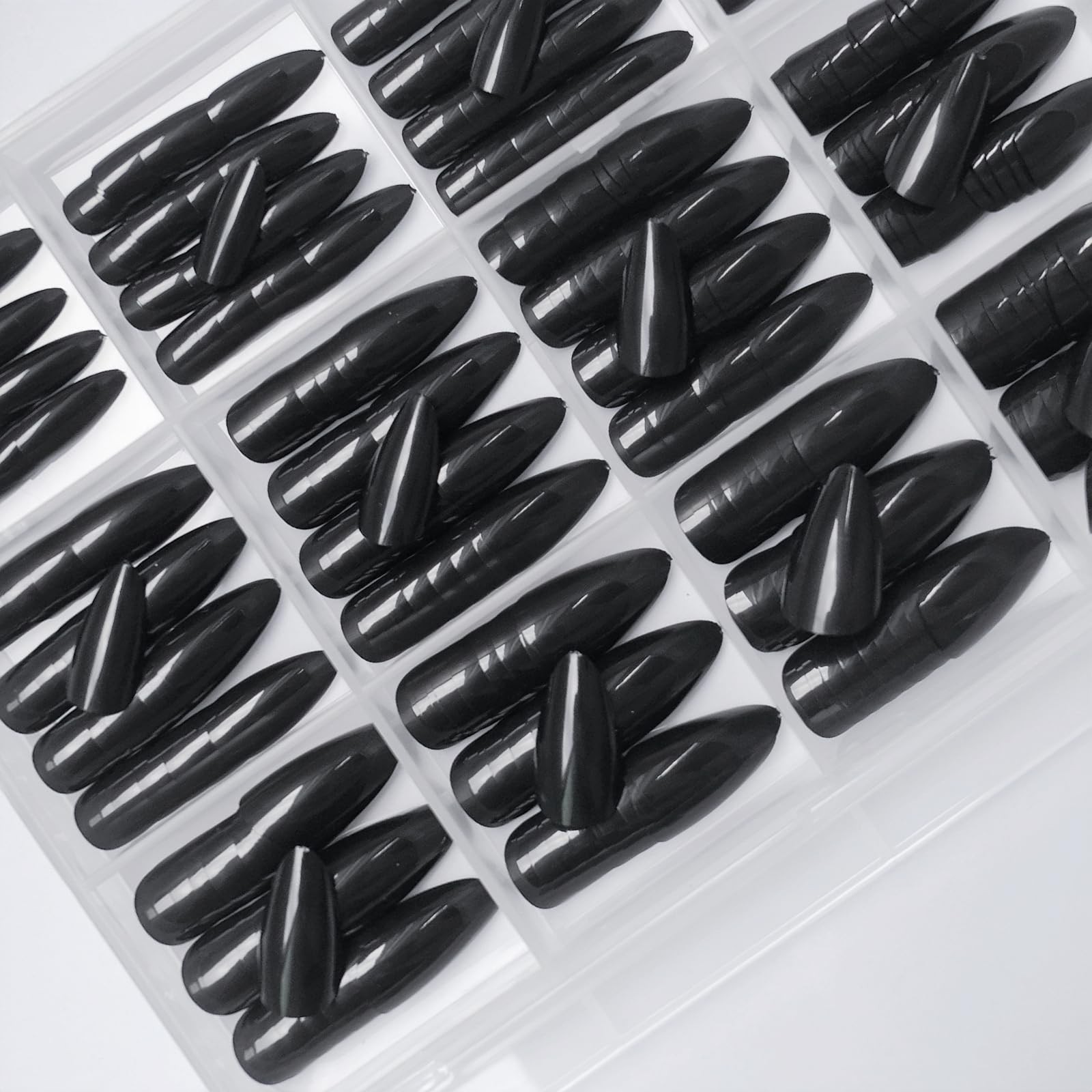 360pcs Almond Press on Nails Short Fake Nails, Black Short Almond Nails Press…
