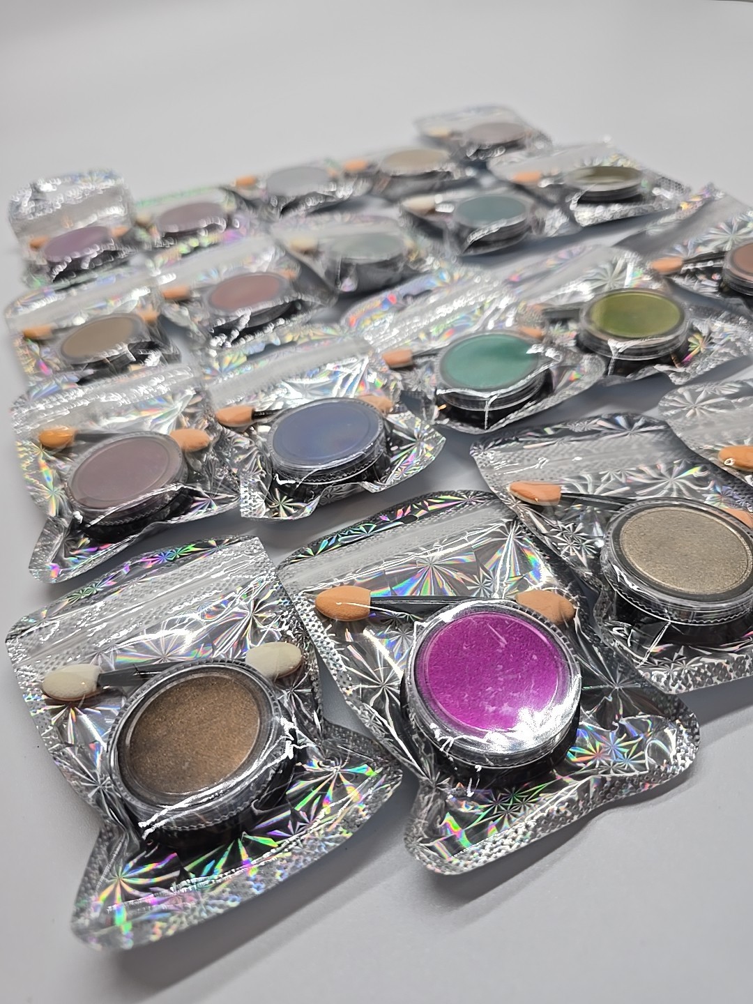 20 pcs Chrome Nail Powder Set Mirror Rubbing Pigment Gold Metallic Powder Summer